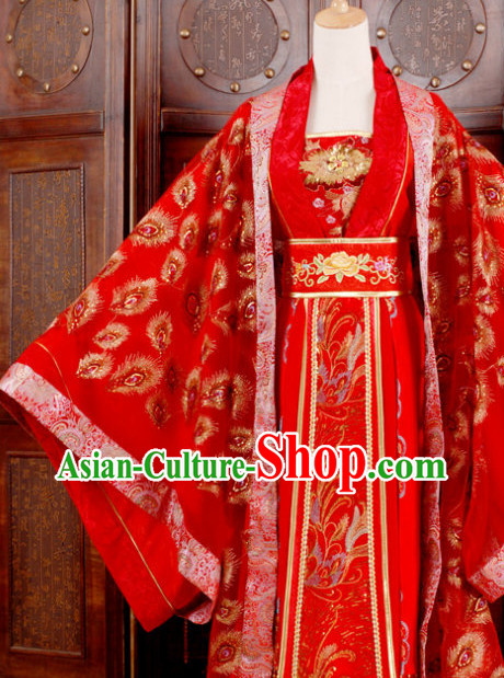 Ancient Chinese Red Wedding Dress for Women