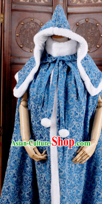 Traditional Chinese Blue Hanfu Cape for Women