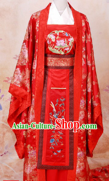 Traditional Chinese Red Wedding Dress for Brides