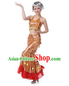 Traditional Chinese Dai Minority Dance Costumes for Women