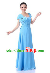 Traditional Chinese Blue Chorus Dresses for Women