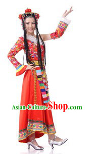 Traditional Tibetan Clothing and Headdress for Women