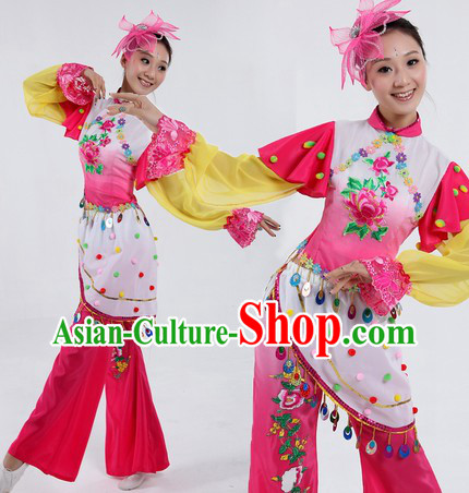 Traditional Chinese Flower Contemporary Costumes and Headpiece for Women