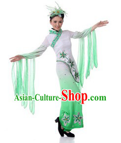 Traditional Chinese Classical Dance Costumes and Headpiece for Women