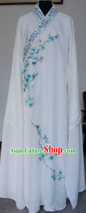 Ancient Chinese White Long Sleeve Robe for Men