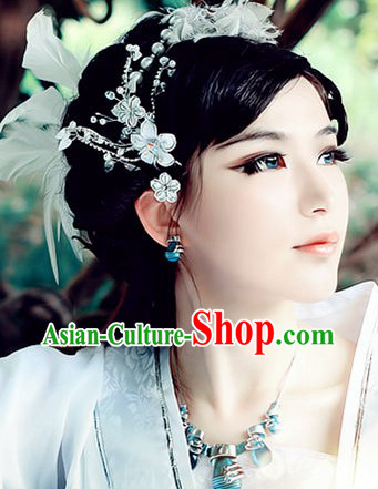 Ancient Chinese White Flower Hair Accessories