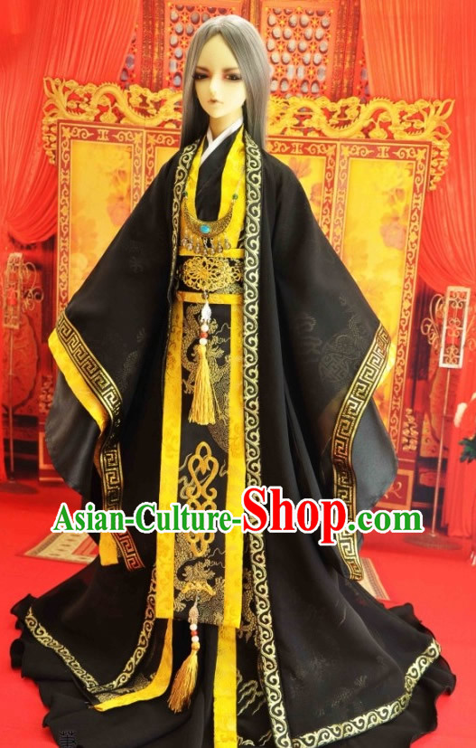 Ancient Chinese Black Hanfu Clothing for Men