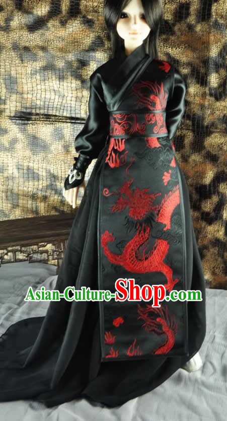 Ancient Chinese Black Dragon Costume for Men