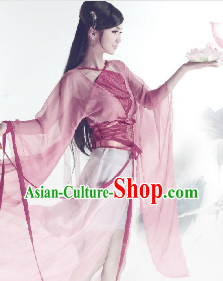 Traditional Ancient Chinese Pink Lady Clothing