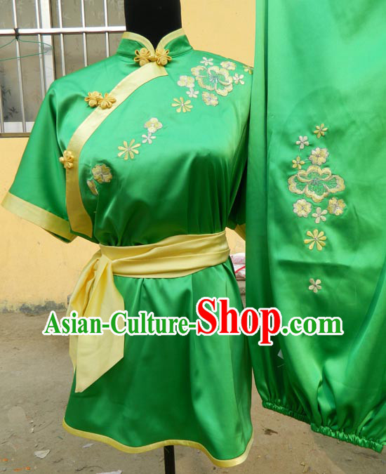 Green Chinese Kung Fu Martial Arts Clothing for Women