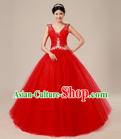 Traditional Chinese Classical Red Wedding Veil for Women