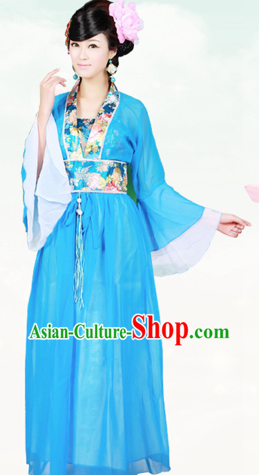 Ancient Chinese Blue Beauty Costumes