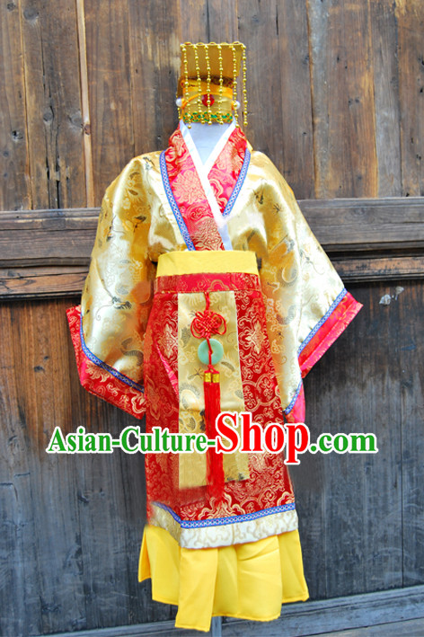 Ancient Chinese Emperor Costume and Hat for Children