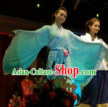 Blue Chinese Classical Han Fu Costume for Women