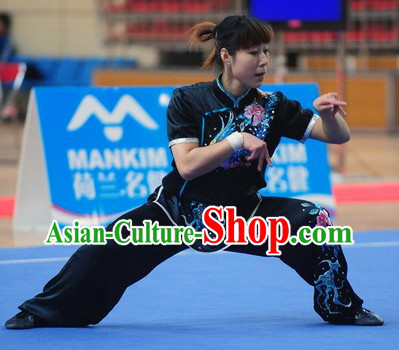 Black International Martial Arts Short Sleeves Competition Uniform for Women