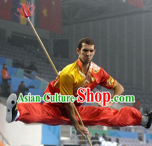 Red Silk Wushu Martial Arts Uniform