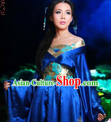 Ancient Chinese Blue Tang Dress for Girls