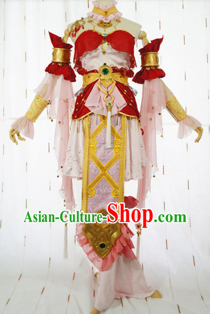 Ancient Chinese Women Heroine Cosplay Clothing Complete Set