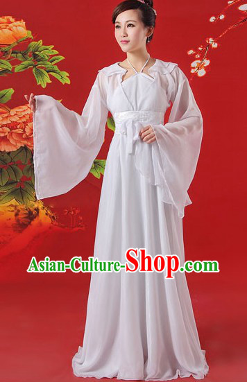 Ancient Chinese White Dragon Lady Xiao Long Nv Costumes