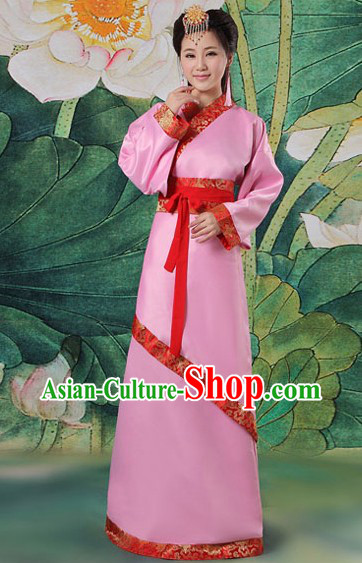 Ancient Chinese Pink Hanfu Clothing Complete Set