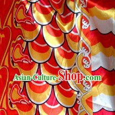 Traditional Yellow Chinese Dragon Scale Fabric