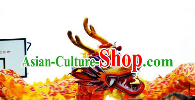 30 Meters Long Traditional Chinese Dragon Dance Costumes for 15-16 People