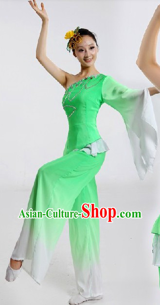 Chinese Spring Festival Celebration Jasmine Flower Dance Costumes and Hair Accessories