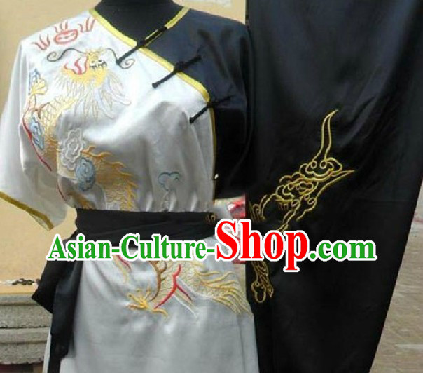 Embroidered Dragon Silk Yong Wing Chun Tai Chi Clothing Unisex