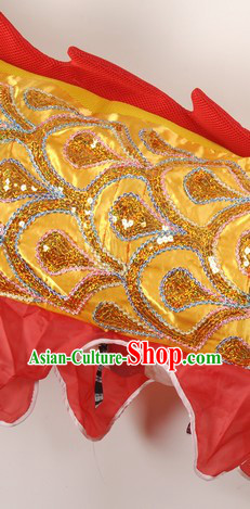 Traditional Chinese Yellow Embroidery Dragon Dancing Costumes