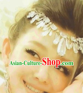 Chinese Classical Wedding Forehead Accessories and Earrings