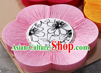Unique Chinese Pink Mandarin Fabric Style Ocean Flower Lanterns