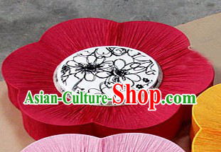 Unique 24 Inches Big Chinese Mandarin Fabric Style Ocean Flower Lanterns