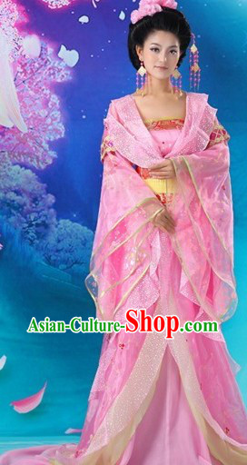 Ancient Chinese Tang Dynasty Pink Princess Costumes