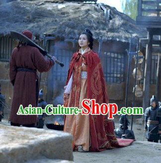 Ancient Chinese Three Kingdoms Diao Chan Clothes and Cape Complete Set for Women