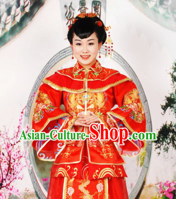 Chinese Classical Wedding Blouse and Skirt Complete Set for Women