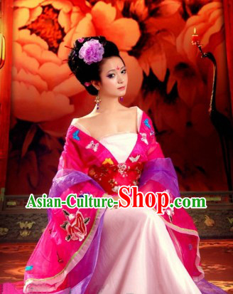 Ancient Chinese Empress Butterfly and Flower Outfits