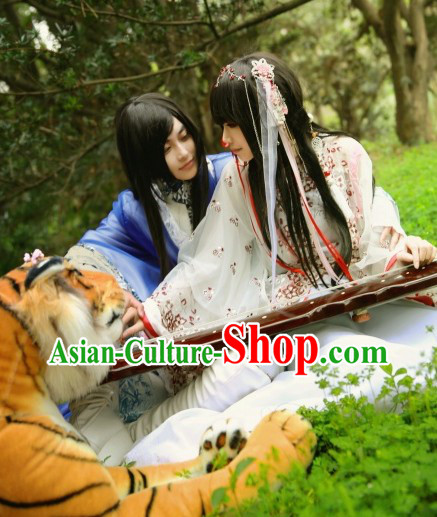 Ancient Chinese White Fairy Clothes and Accessories Complete Set Free Shipping Worldwide