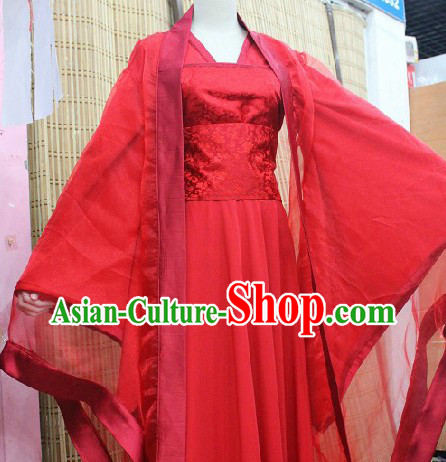 Ancient Chinese Red Tang Dynasty Beauty Cosplay Costumes