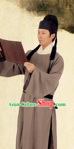 Ancient Chinese Tang Dynasty Male Robe and Hat for Men