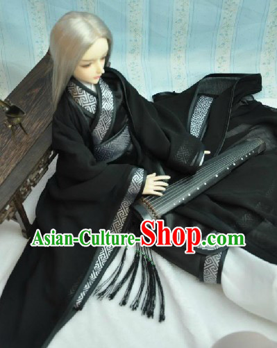 Traditional Ancient Black Swordsman Outfit for Men