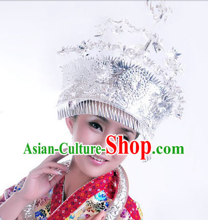 Traditional Hmong Miao Silver Crown for Women