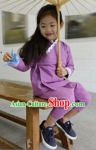 Traditional Ancient Chinese Cotton Guzhuang for Girls