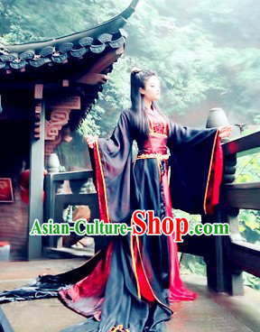 Black Traditional Ancient Chinese Swordsman Costume