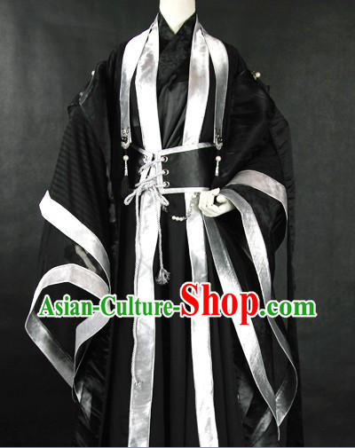 Ancient Chinese Black Swordsman Costumes for Men