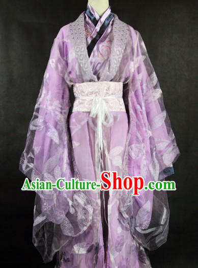 Ancient Chinese Purple Princess Cosplay Robes for Women