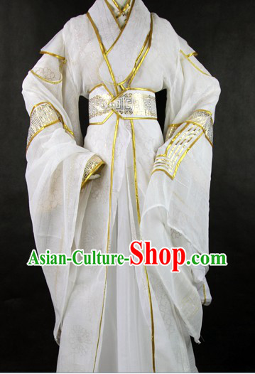 Ancient Chinese White Cosplay Costumes for Men