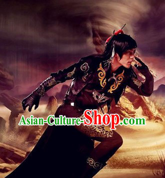 Ancient Chinese Black Swordsman Cosplay Costume for Men