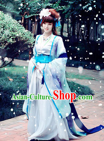 Ancient Chinese Princess Garment and Headdress Complete Set