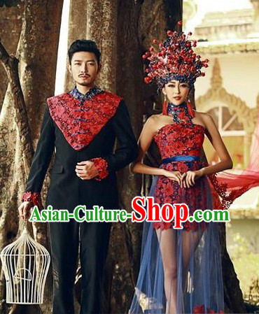 Red Ancient Chinese Wedding Bride Phoenix Coronet