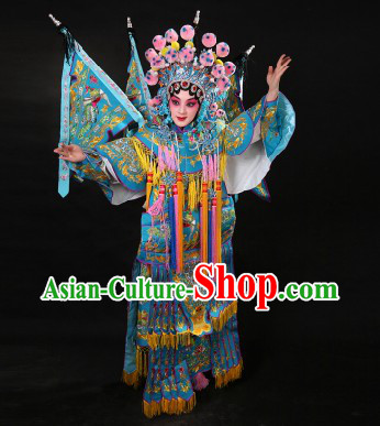 Ancient Chinese Female Warrior Mu Guiying Armor Da Kao Costumes and Hat